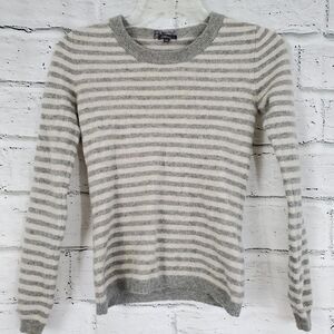 Pure amico gray striped cashmere sweater